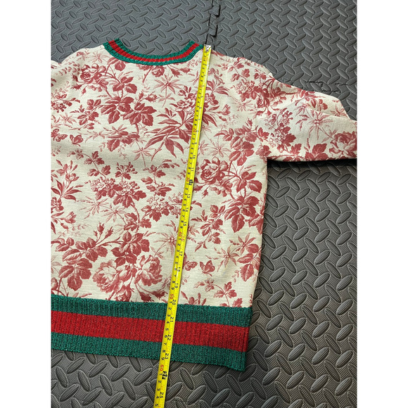 Gucci floral print green red ribbed collar cuff neoprene scuba knit size xs - Picture 10 of 10